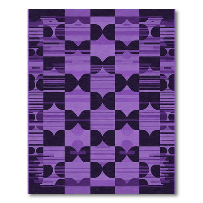 Amethyst Geometric Abstract Checkerboard Rug