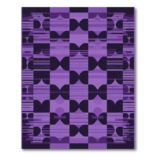 Amethyst Geometric Abstract Checkerboard Rug