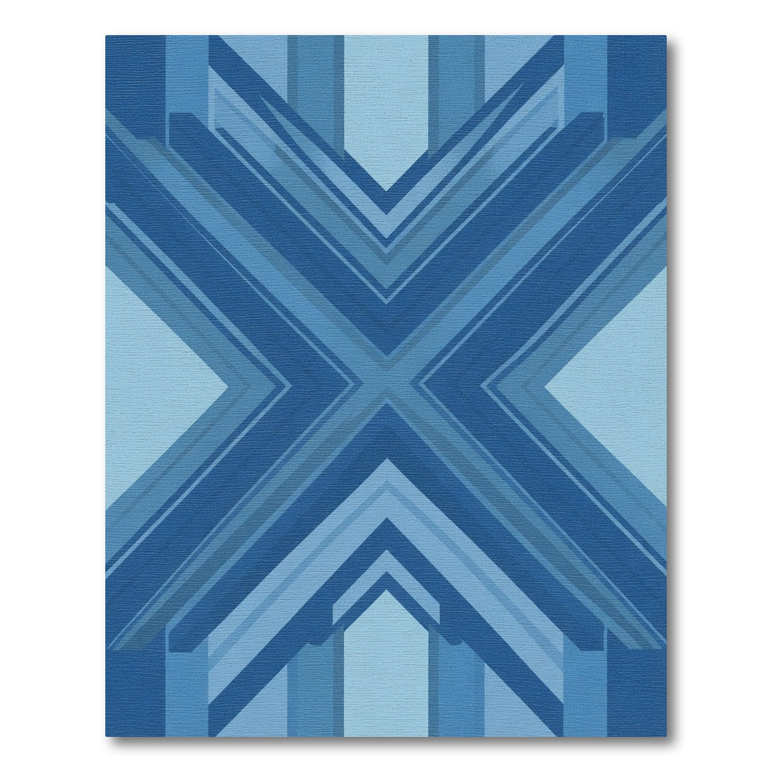 Modern Blue Geometric Arrow Rug