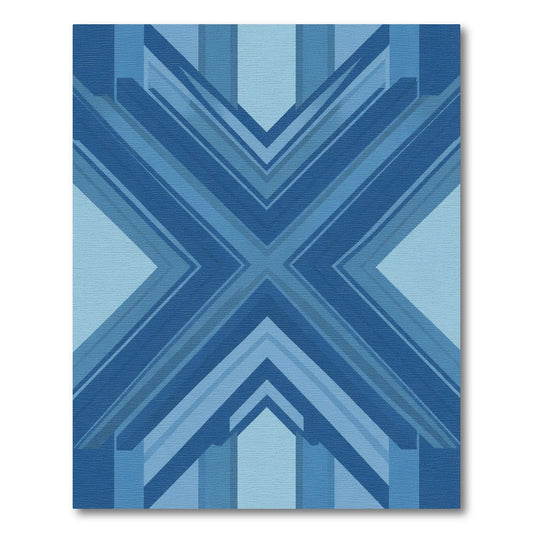 Modern Blue Geometric Arrow Rug