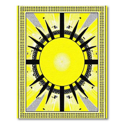 Radiant Sunburst Geometric Abstract Rug