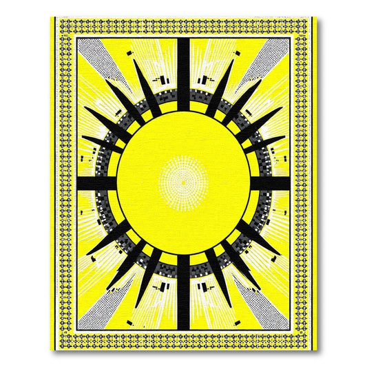 Radiant Sunburst Geometric Abstract Rug