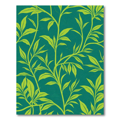 Emerald Green Vine Leaf Swirl Rug