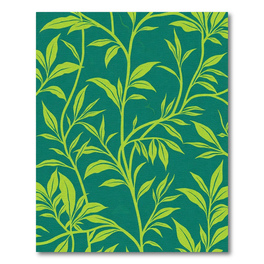 Emerald Green Vine Leaf Swirl Rug