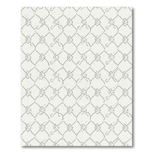 Minimalist Cream Diamond Lattice Overlay Rug