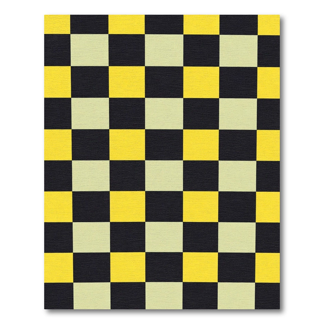 Black Yellow Checkerboard Squares Rug
