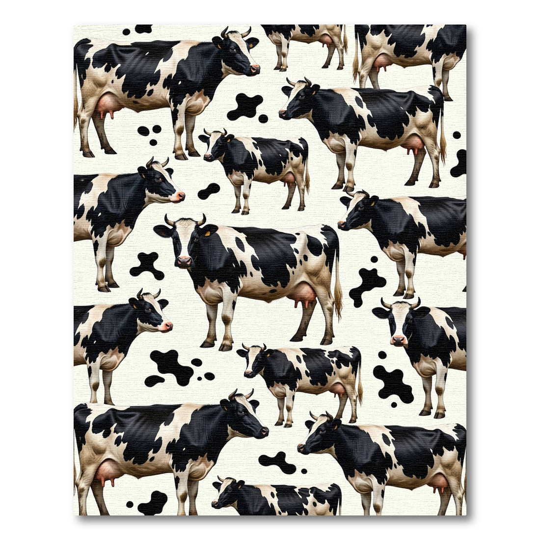 Black and White Farmhouse Cow Rug