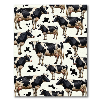 Black and White Farmhouse Cow Rug