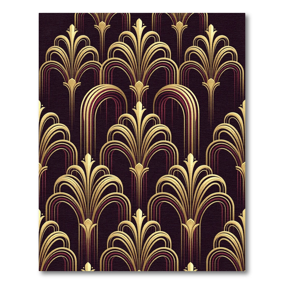 Art Deco Gold Fan Arch Tapestry Rug