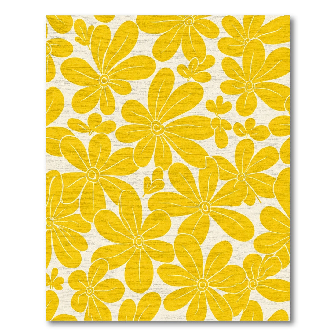 Sunny Yellow Floral Meadow Rug