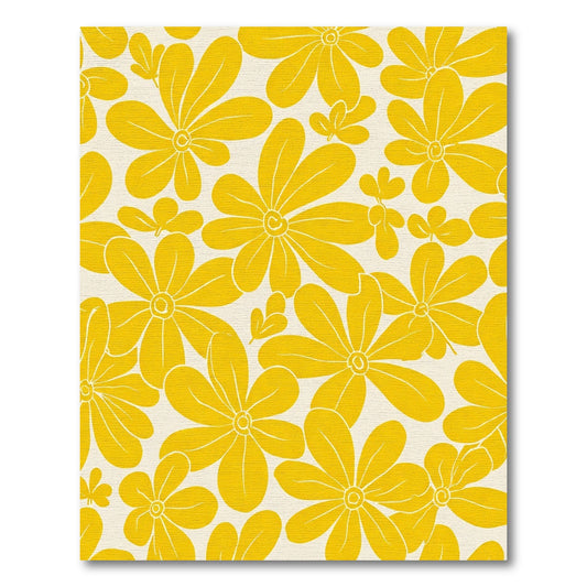 Sunny Yellow Floral Meadow Rug