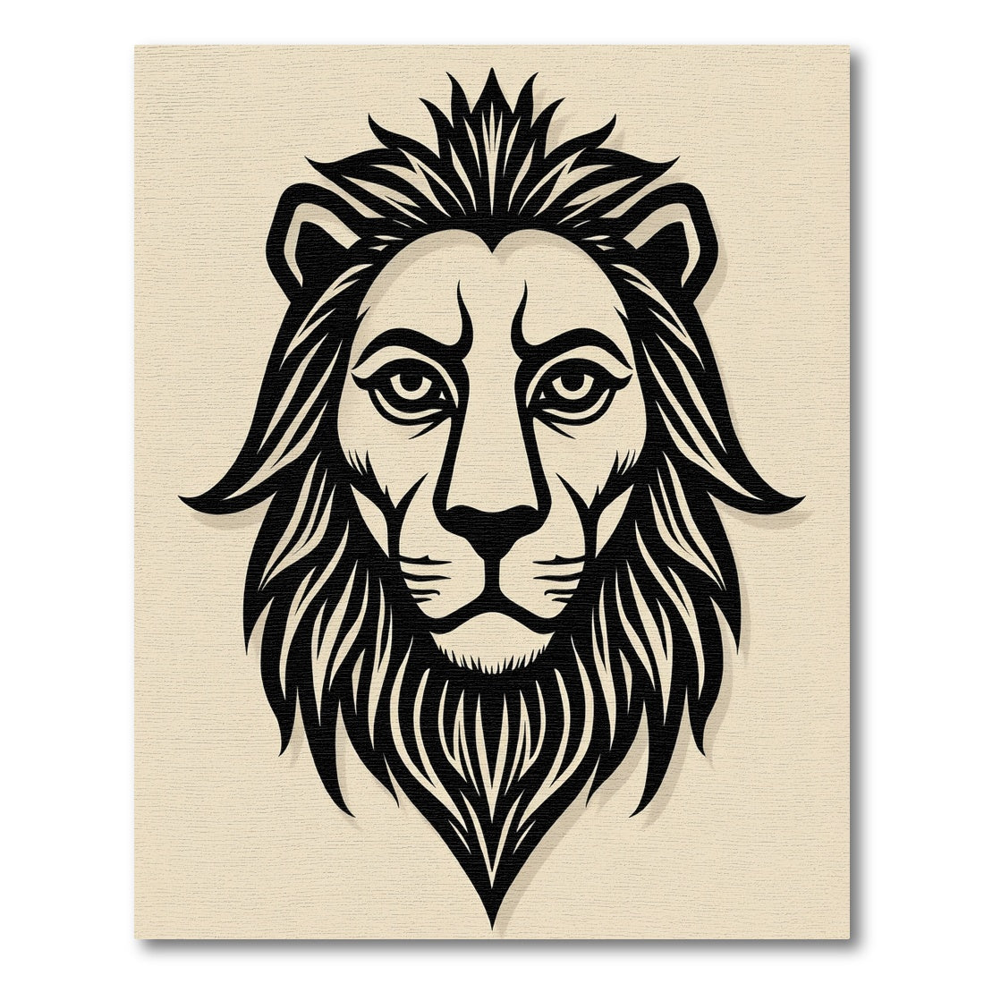 Majestic Black Lion Face Rug