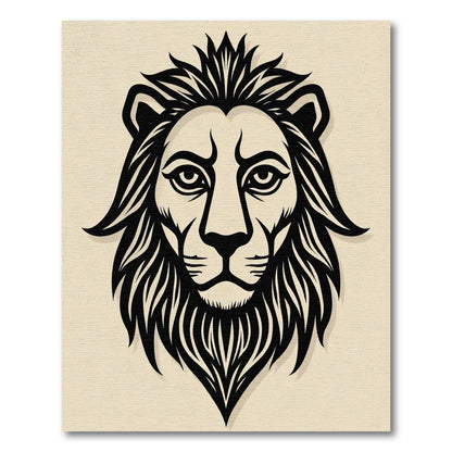 Majestic Black Lion Face Rug
