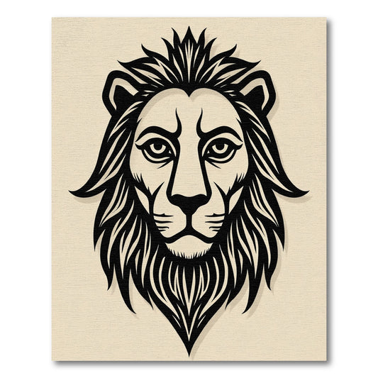 Majestic Black Lion Face Rug