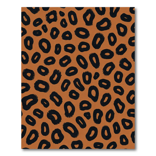 Wild Black Spots Orange Background Rug