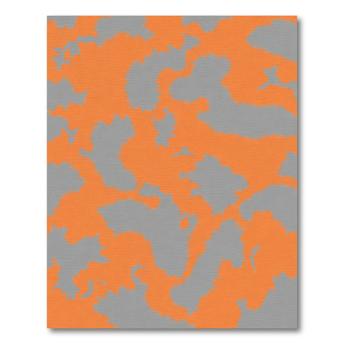 Orange Gray Abstract Camouflage Composition Rug