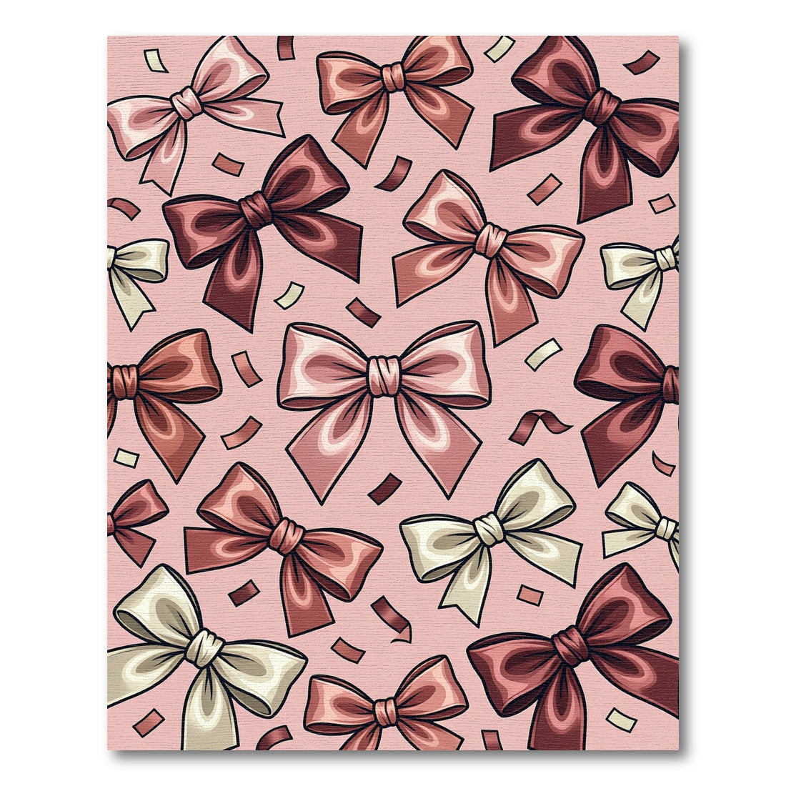 Elegant Blush Satin Ribbon Bows Rug