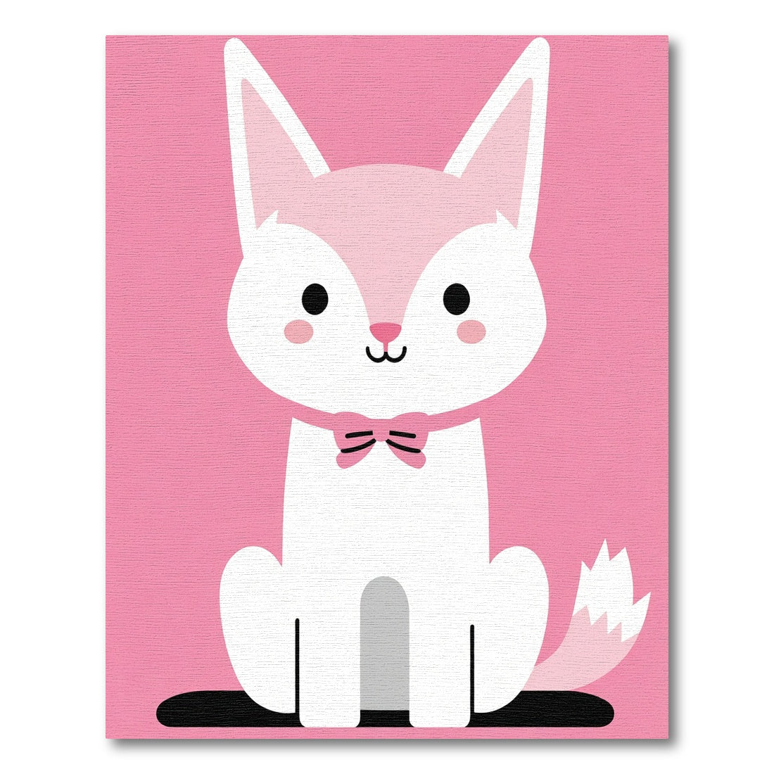 Pink Foxy With Bow Accent Rug