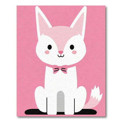 Pink Foxy With Bow Accent Rug