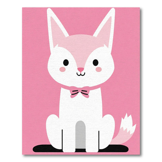Pink Foxy With Bow Accent Rug