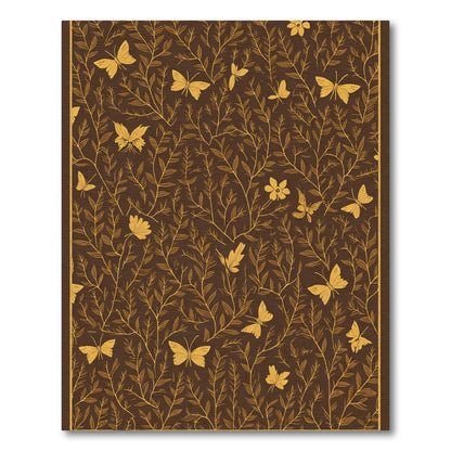 Golden Butterflies Garden Swirl Rug