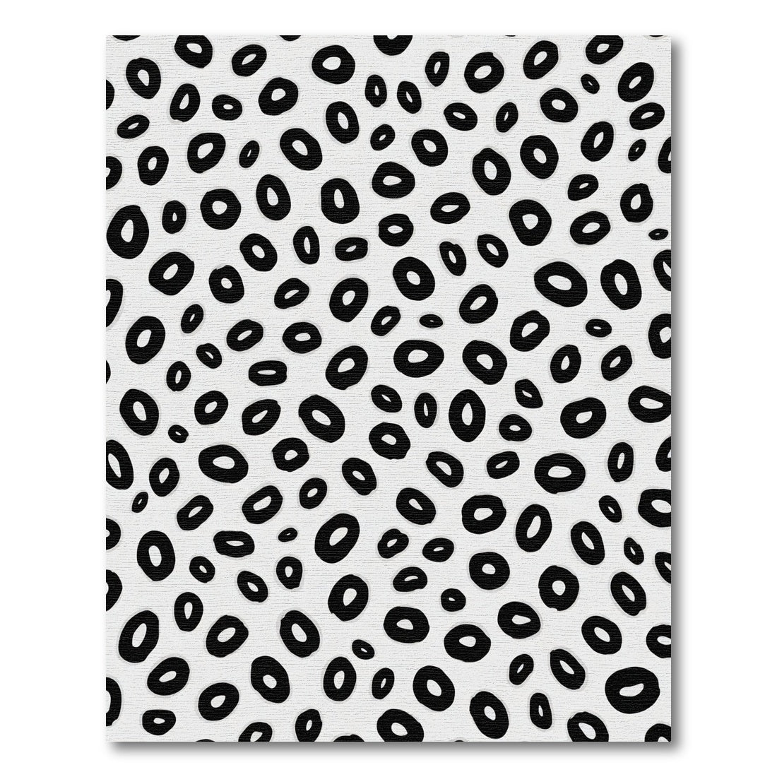Abstract Black Oval Spot Print Rug