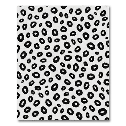 Abstract Black Oval Spot Print Rug