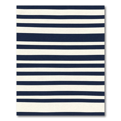 Navy Cream Classic Stripe Rug