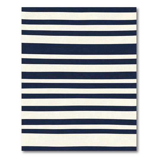 Navy Cream Classic Stripe Rug