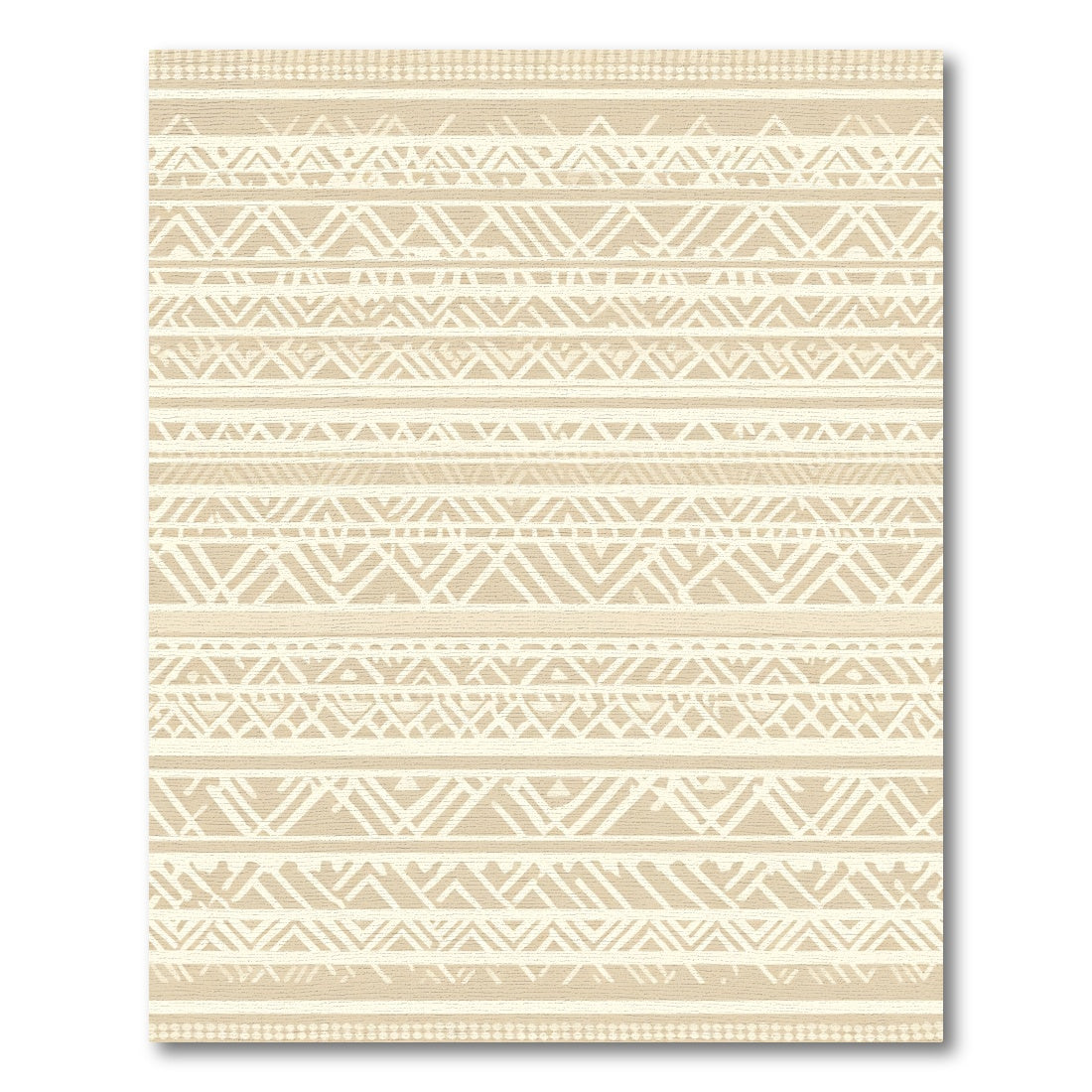 Neutral Geometric Stripe Tribal Rug