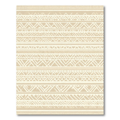Neutral Geometric Stripe Tribal Rug