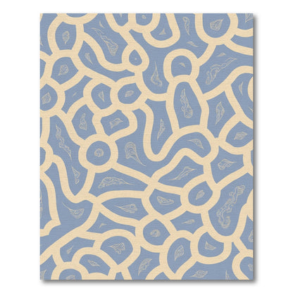 Light Blue Beige Organic Outline Rug