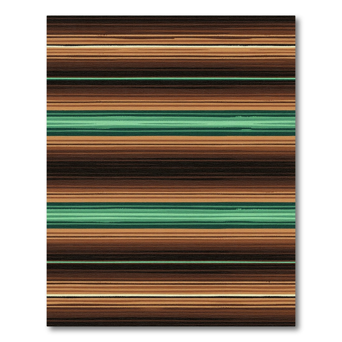 Earthy Brown and Green Striped Rug