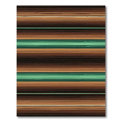 Earthy Brown and Green Striped Rug