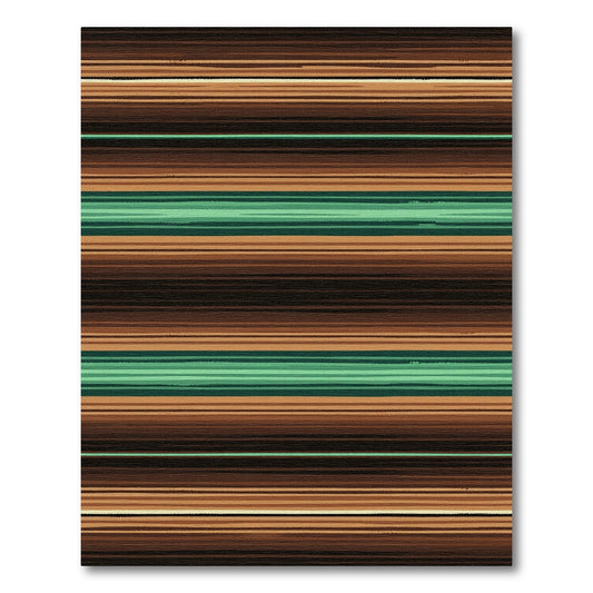 Earthy Brown and Green Striped Rug