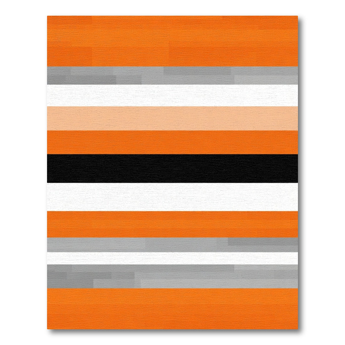 Abstract Orange Black White Stripe Rug