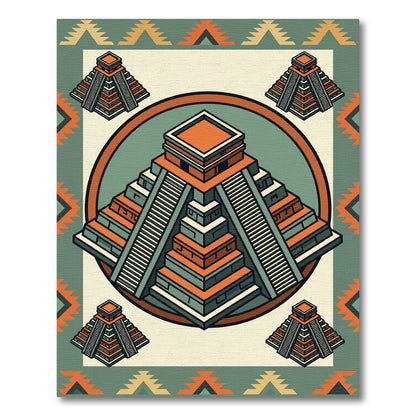 Geometric Southwestern Terracotta Pyramid Rug