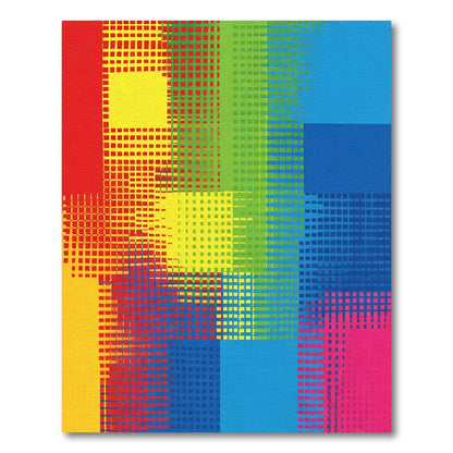 Vibrant Abstract Color Block Grid Rug
