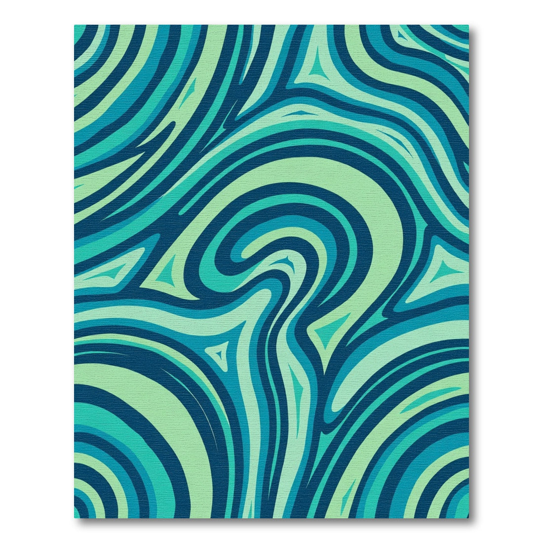 Oceanic Swirl Blue Green Waves Rug