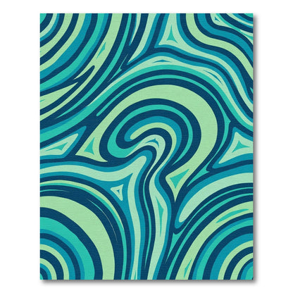 Oceanic Swirl Blue Green Waves Rug
