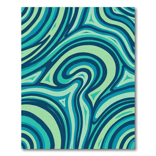 Oceanic Swirl Blue Green Waves Rug