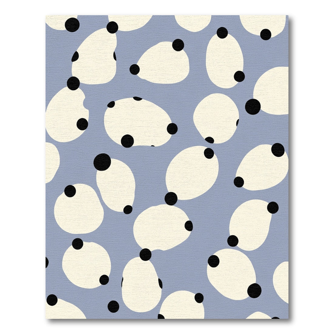 Soft Blue Abstract Blob Cluster Rug