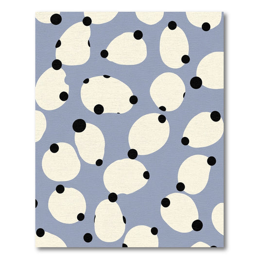 Soft Blue Abstract Blob Cluster Rug