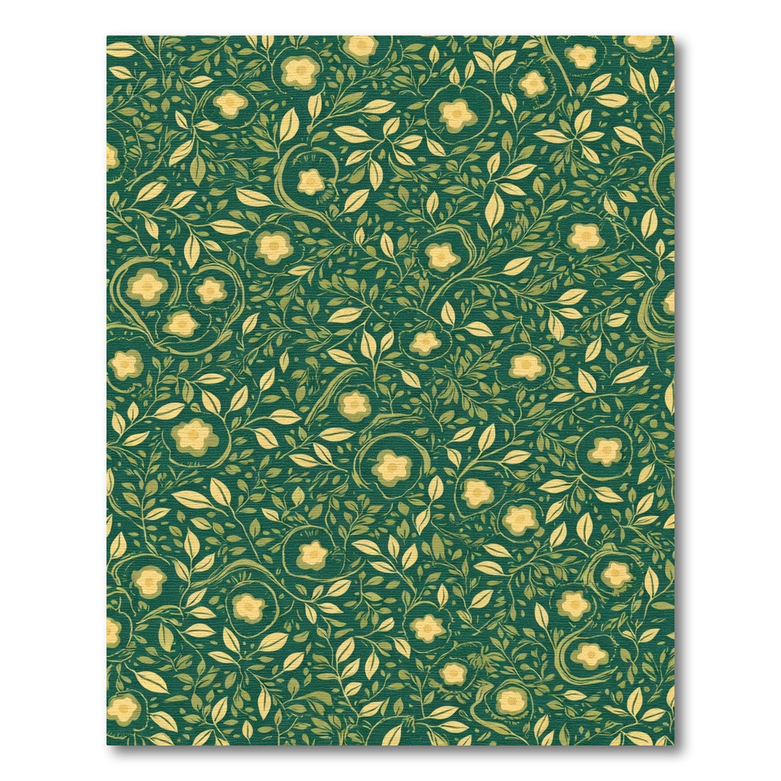 Deep Forest Floral Vine Harmony Rug