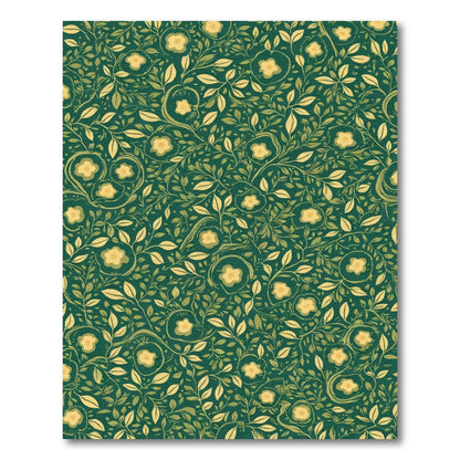 Deep Forest Floral Vine Harmony Rug