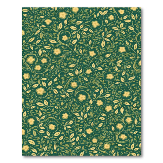 Deep Forest Floral Vine Harmony Rug