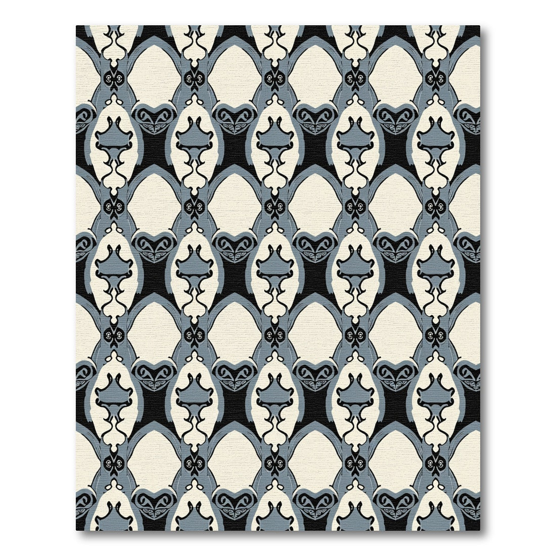 Art Deco Grey Cream Archway Diamonds Rug
