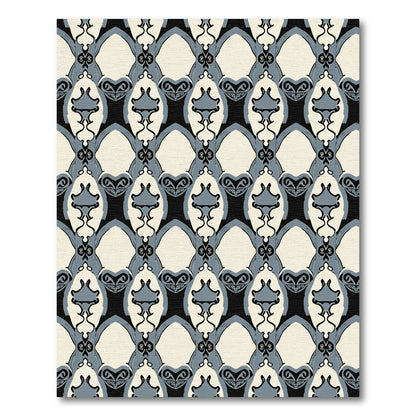 Art Deco Grey Cream Archway Diamonds Rug