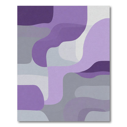 Purple and Gray Abstract Flow Rug