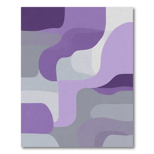 Purple and Gray Abstract Flow Rug